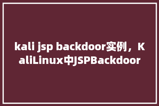 kali jsp backdoor实例，KaliLinux中JSPBackdoor实例  第1张
