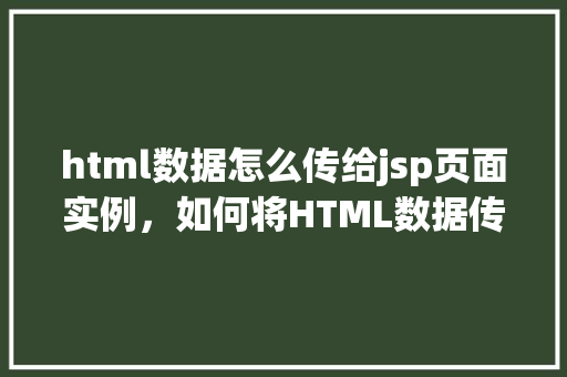 html数据怎么传给jsp页面实例,如何将HTML数据传递给JSP页面实例