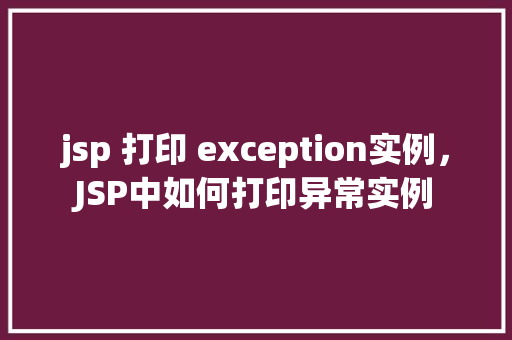 jsp 打印 exception实例，JSP中如何打印异常实例  第1张