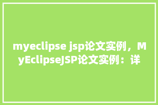 myeclipse jsp论文实例,MyEclipseJSP论文实例:详细剖析与实际应用例子分享