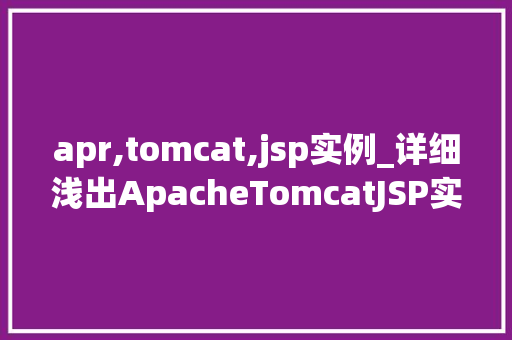 apr,tomcat,jsp实例_详细浅出ApacheTomcatJSP实例与应用  第1张