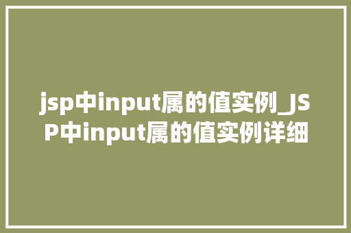 jsp中input属的值实例_JSP中input属的值实例详细表单元素的应用方法