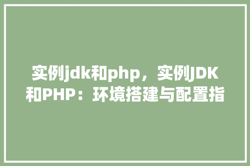 实例jdk和php,实例JDK和PHP:环境搭建与配置指南