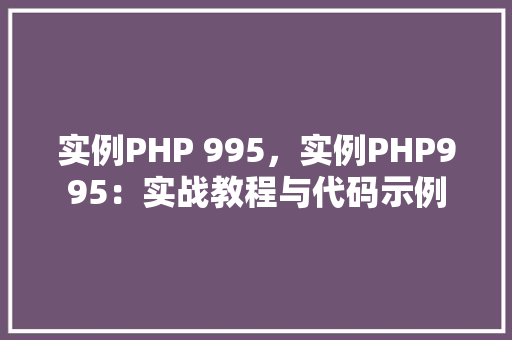 实例PHP 995,实例PHP995:实战教程与代码示例