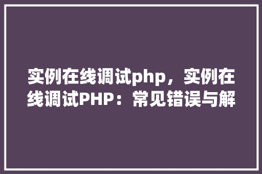 实例在线调试php，实例在线调试PHP：常见错误与解决方法汇总