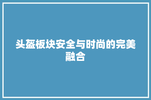 头盔板块安全与时尚的完美融合  第1张