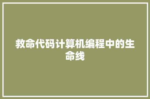 救命代码计算机编程中的生命线