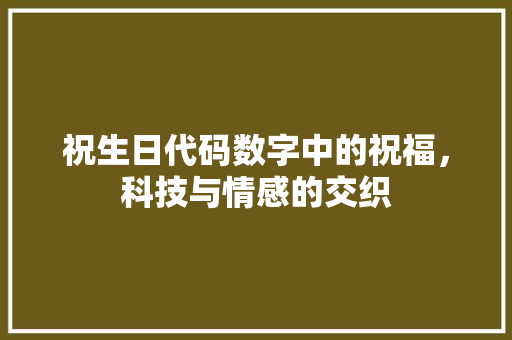 祝生日代码数字中的祝福，科技与情感的交织