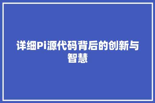 详细Pi源代码背后的创新与智慧  第1张