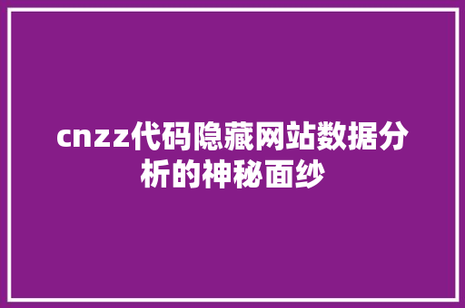 cnzz代码隐藏网站数据分析的神秘面纱