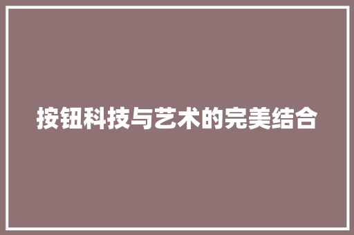 按钮科技与艺术的完美结合  第1张