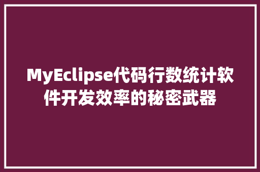 MyEclipse代码行数统计软件开发效率的秘密武器  第1张