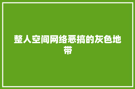 整人空间网络恶搞的灰色地带